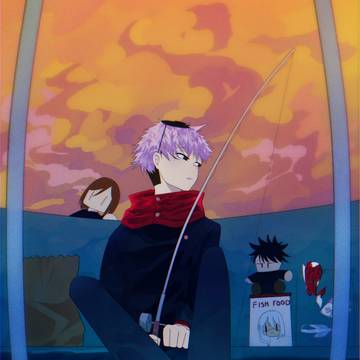 Yuji fishing!! (redraw)