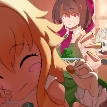 夕飯前におかしを食べる背徳のちび姫