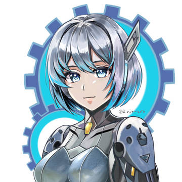 アンドロイドな女の子(キーホルダー用イラスト)