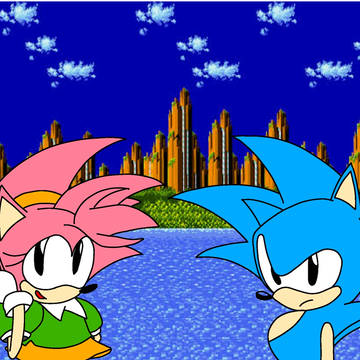 Sonic & Amy at Palmtree Panic
