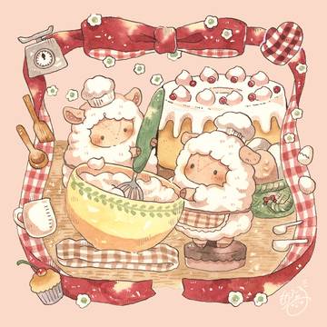 ひつじのもこもこケーキ作り
