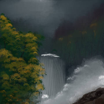 Ran at the Waterfall