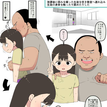 弱みを握った生徒を空き教室に連れ込む変態教師