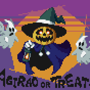 ハロウィンなのでランタン君のドット絵を作りました。