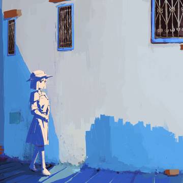 蓝色