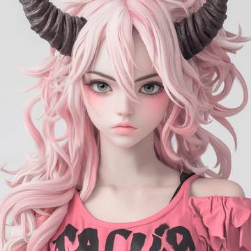 bust of a demon girl