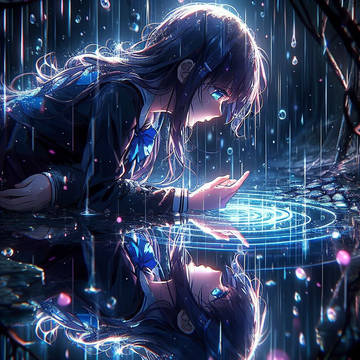 sad animated girl style