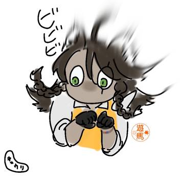 キュウリにびっくりするおじたん
