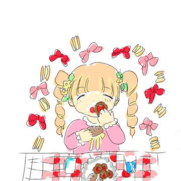 お菓子を食べる女の子