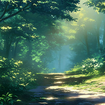 (素材) 森林昼間の背景