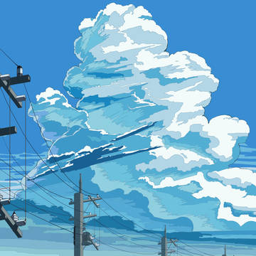 電柱と雲
