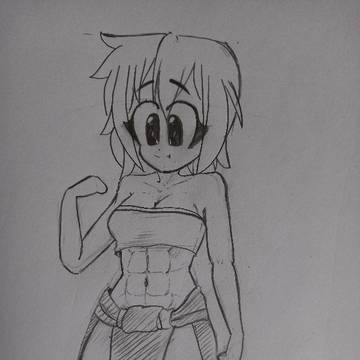 Misao Kusakabe drawn with abs