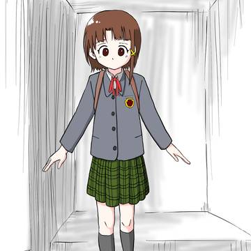階段を下りる玲音