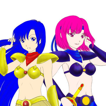 ヴァリス 麻生優子と桐島麗子 ビキニアーマー ベタ塗り