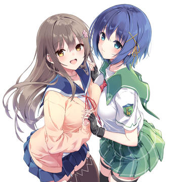 (リクエスト絵) りっく☆じあ〜す。おたがいの制服を交換してみる