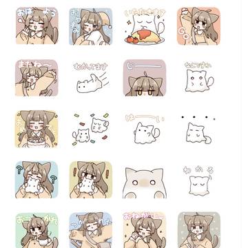 【LINEスタンプ 発売中】おばけねこと女の子