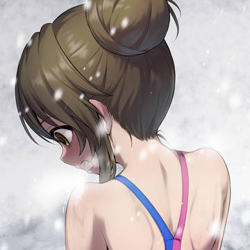 【依頼絵】寒中水泳する藍子