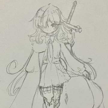 騎士っぽいのとメカクレとくるくる髪の毛描きたかったんです…
