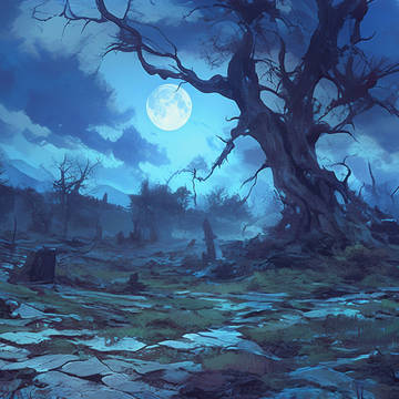 【背景】荒野の夜　※フリー素材