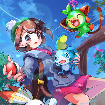 ユウリちゃん,、ヒバニー、メッソン、サルノリ