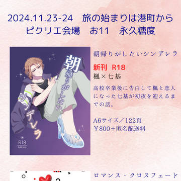 【2024/11/23-24】お品書き【ピクリエ会場お11】