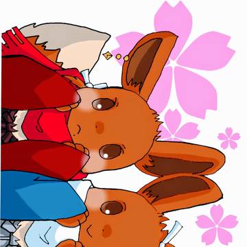 とうらぶ沖田組コスするイーブイ