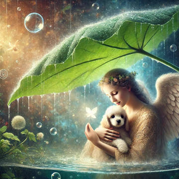 Angel Protecting A Small Dog