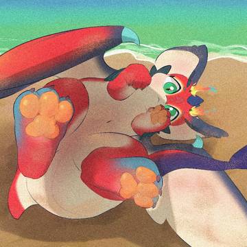 Playing on beach