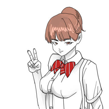 브이하는 여학생