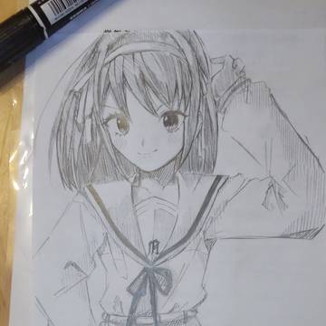 涼宮ハルヒ描いてみた