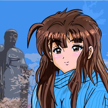 穂乃火ちゃんが展開する『牛久名所巡りポストカード』のイラスト