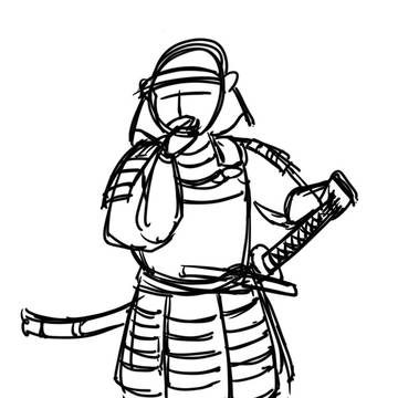 甲冑侍 下書き 線画