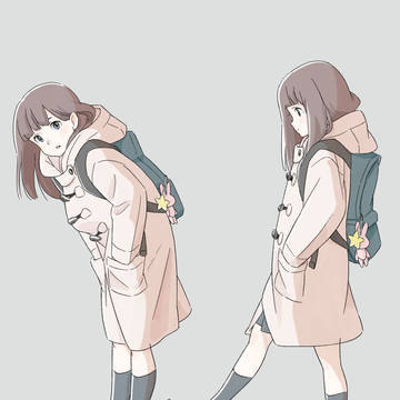 コートを着た女の子
