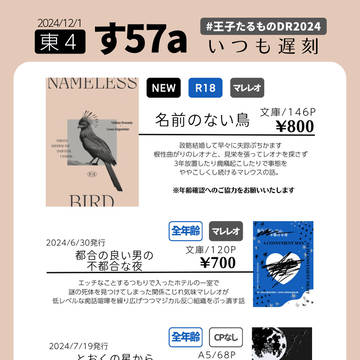 【12/1 王子たるものDR2024】おしながき