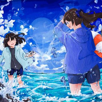 季節外れだけど海の絵