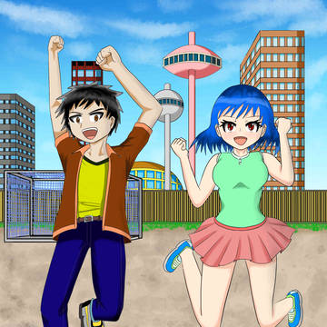 2人でジャンプ