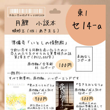 【小説】12/1 月夜に恋の投げキッスDR2024 お品書きとサ