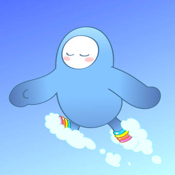 虹雲スリッパでふわふわ散歩