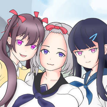 仲良し超乳JKの3ショット
