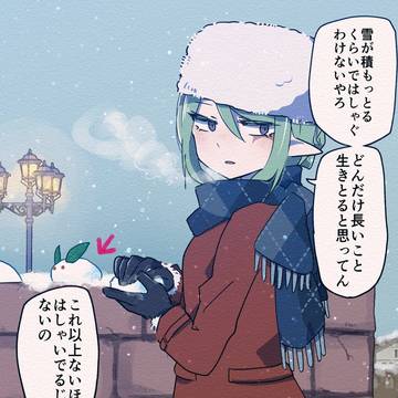 エルフと積雪