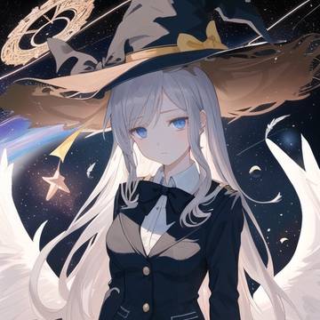 AI跑的戴着魔法帽白丝jk(?)
