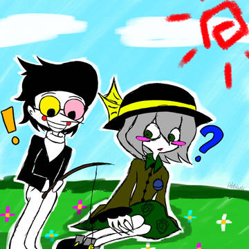 Spamton and Koishi Fishing