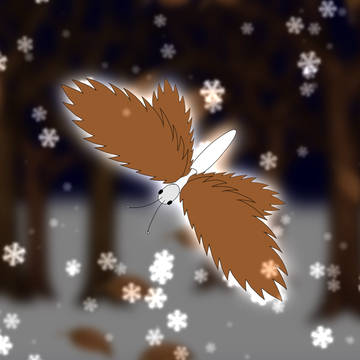白雪と枯葉は静かに舞う