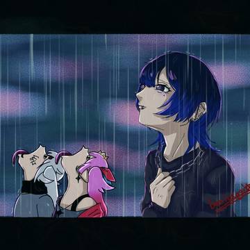 雨飲んでる