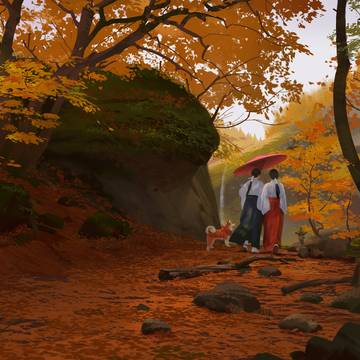 回神社的路上