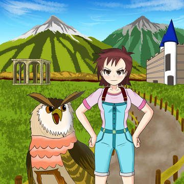 草原と鳥