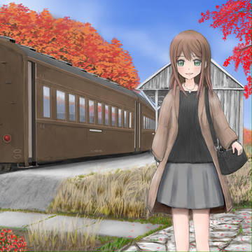 旧客と紅葉
