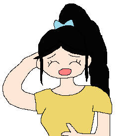 お腹をすかせているショートパンツ姿の女の子