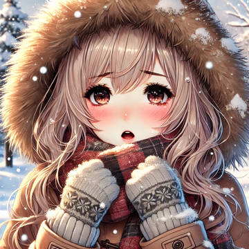 雪の舞う 吐息白くて 震えつつ 微笑み浮かべ 冬を彩る