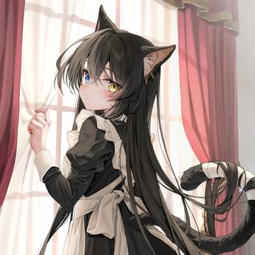 黒猫メイドさんの朝